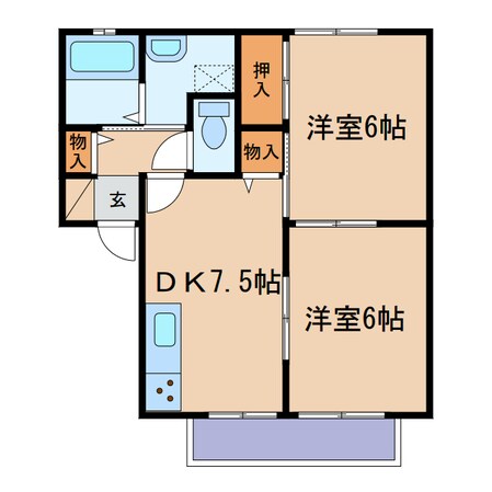 サンクオーレⅡの物件間取画像